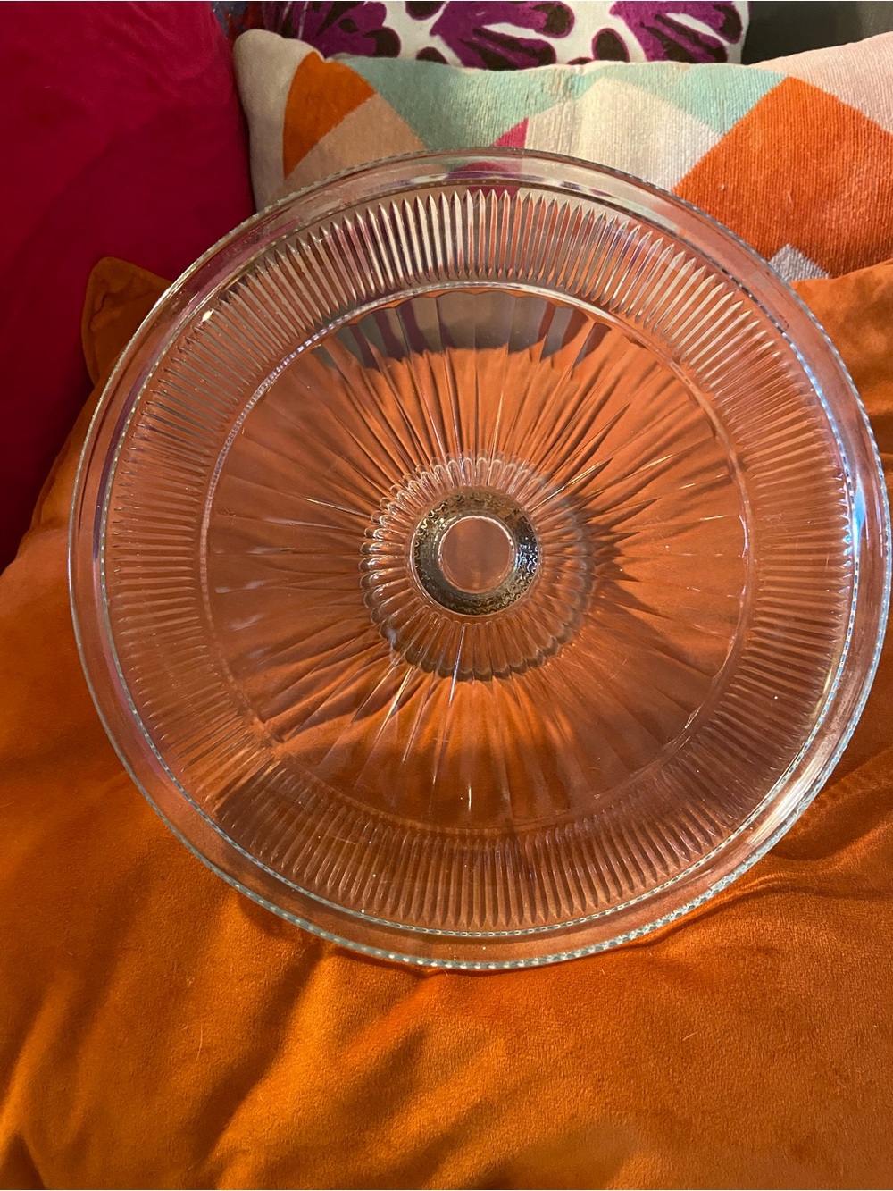 Clear Glass Cake Stand - Classic Ribbed Design